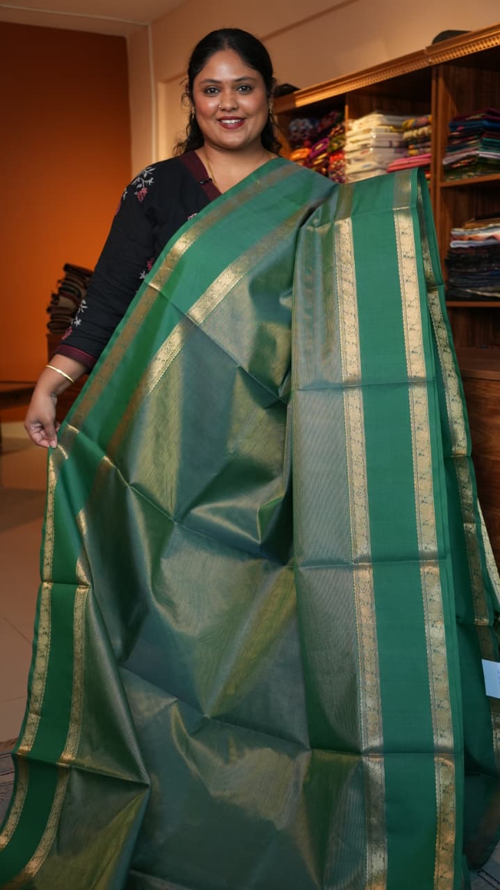 Kanchivaram Pure Silk Cotton Saree -01-08-12-01(AGAVE)