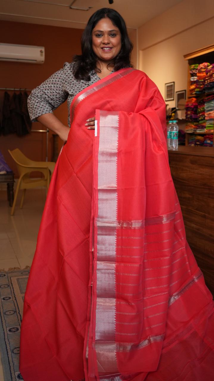 Mangalagiri Big Border Saree -15-02-02-02 (CORALLO)
