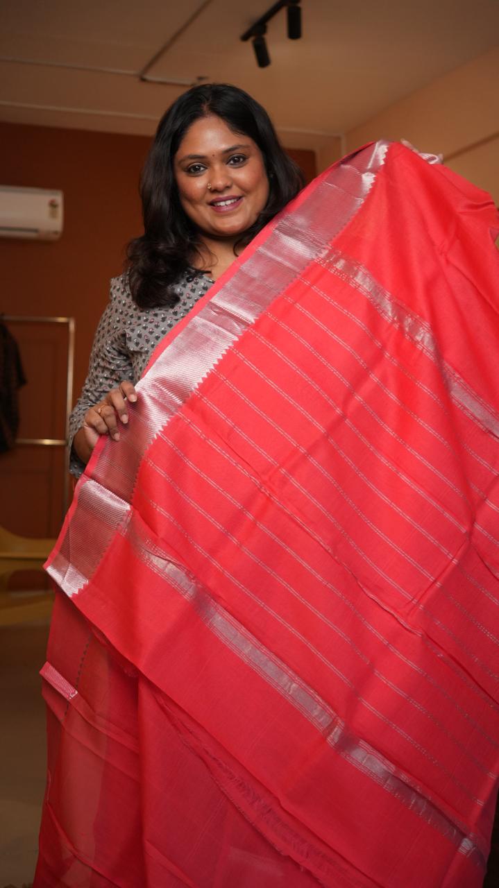 Mangalagiri Big Border Saree -15-02-02-02 (CORALLO)