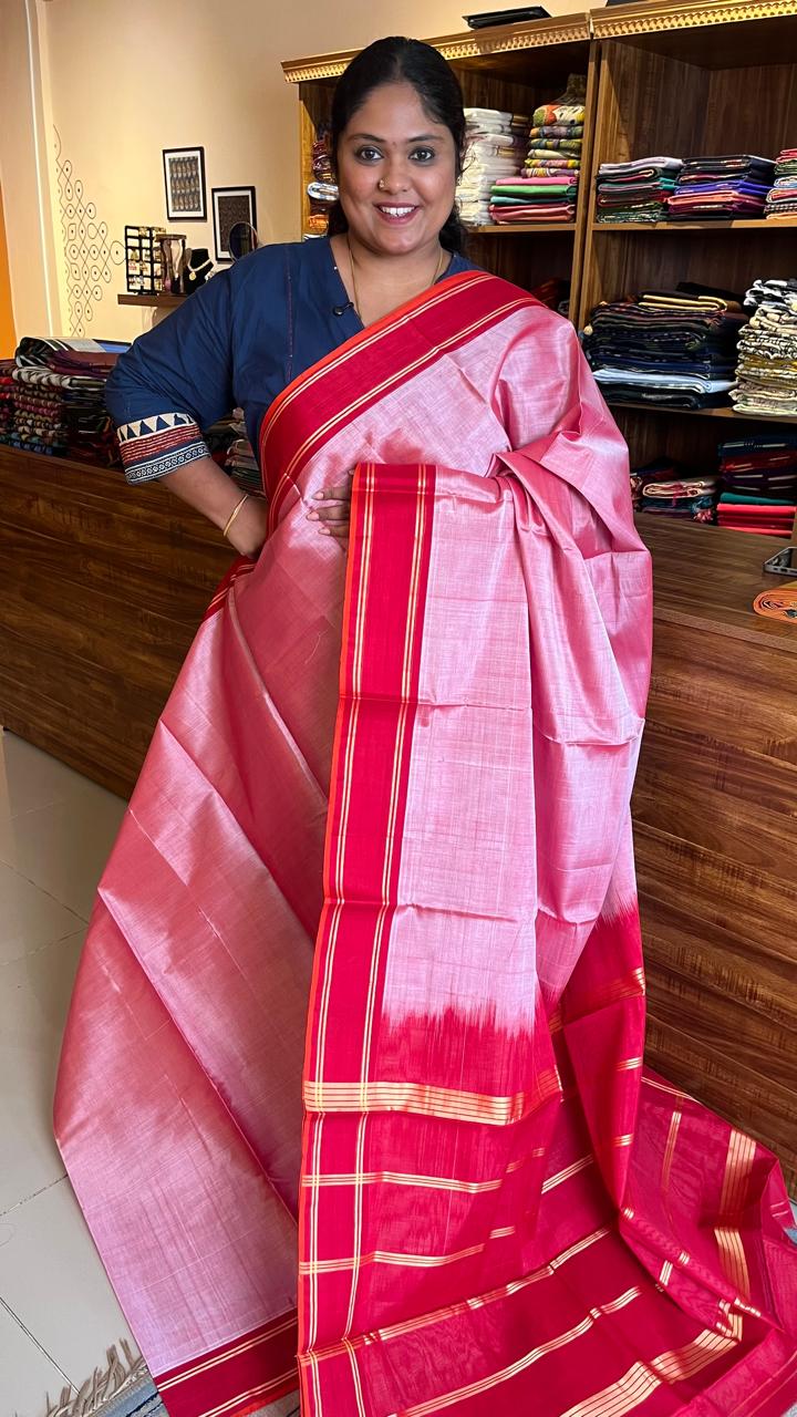 Devendra 7 Yards Saree - 11-08B-02-7Y-05 (Paneer Roja Plain Saree)