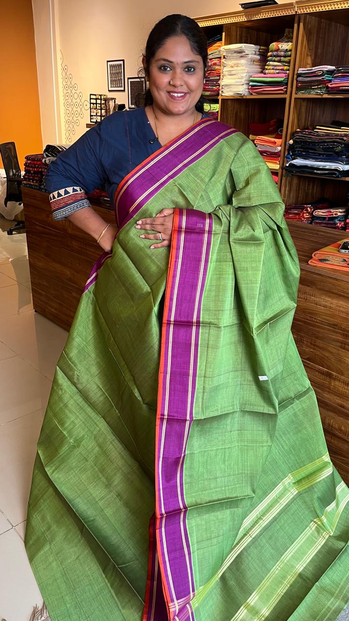Devendra 7 Yards Saree - 11-08B-02-7Y-02 (Paneer Roja Plain Saree)