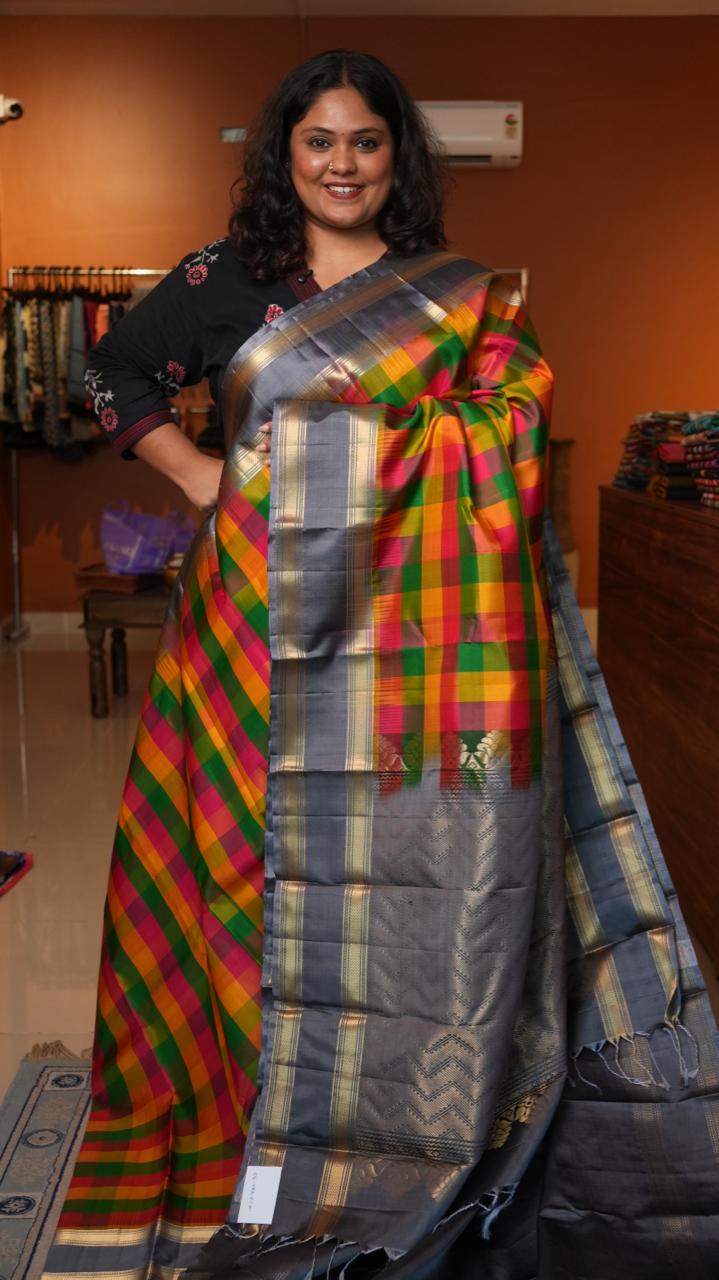 Pure Silk Paalum Pazhamum Kattam Saree -04-08B-01-01 (CARNIVAL)