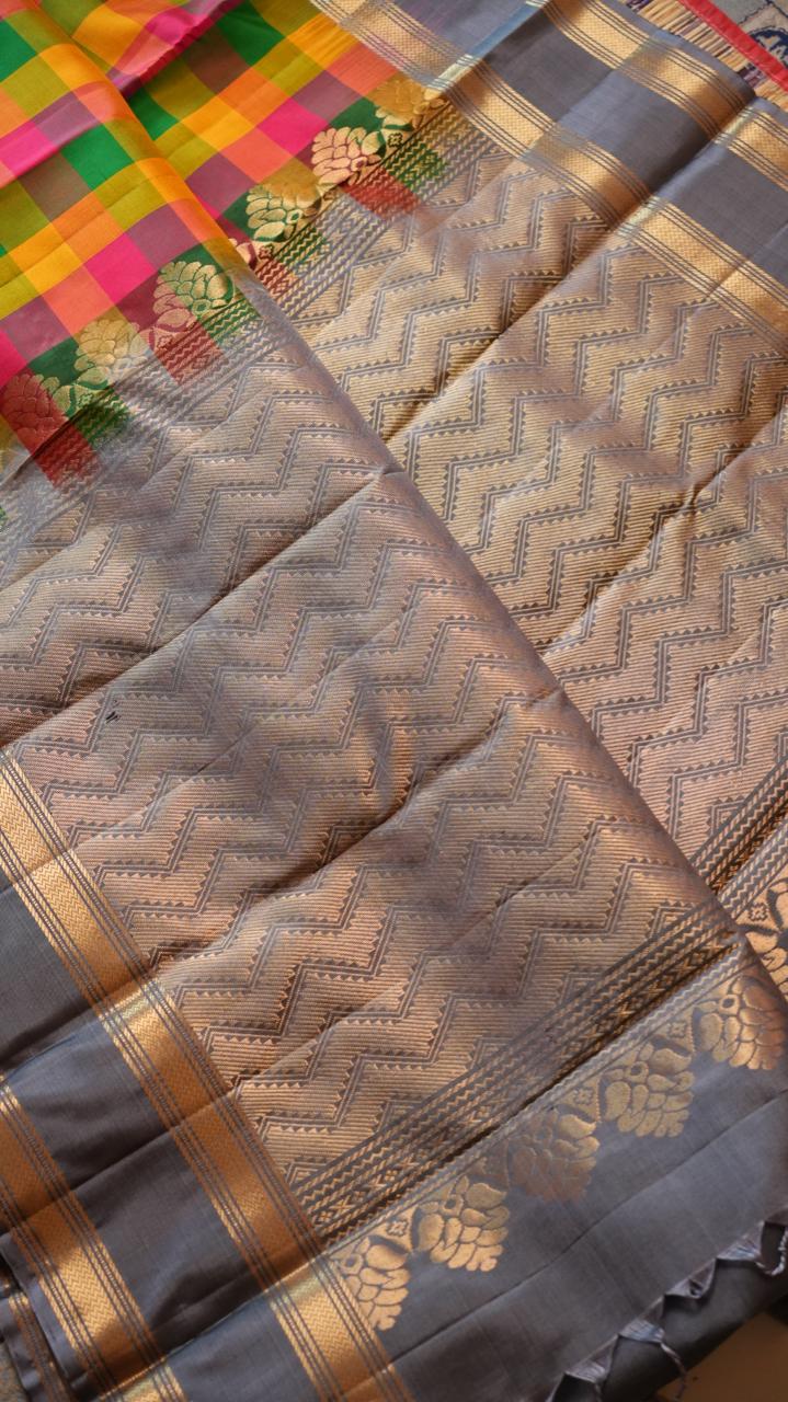 Pure Silk Paalum Pazhamum Kattam Saree -04-08B-01-01 (CARNIVAL)