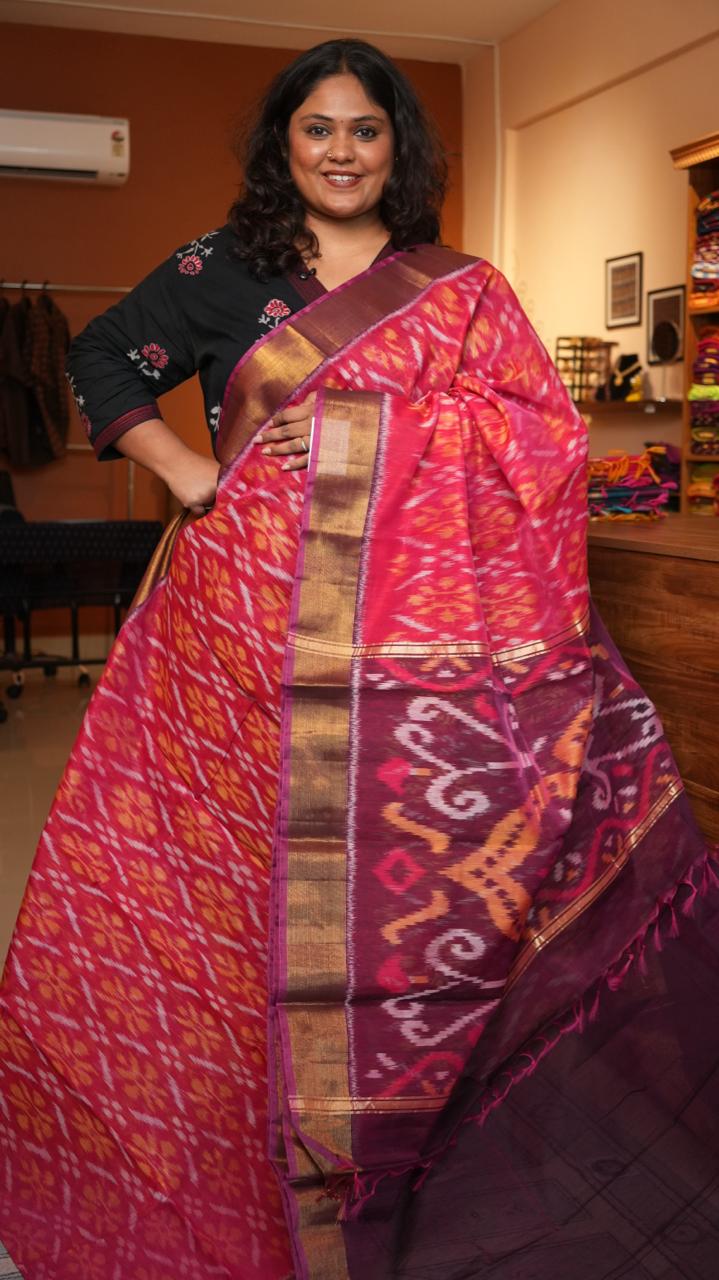Chinnalampatti Ikkat Silk Cotton Saree -04-08-01-19 (GUAVA)