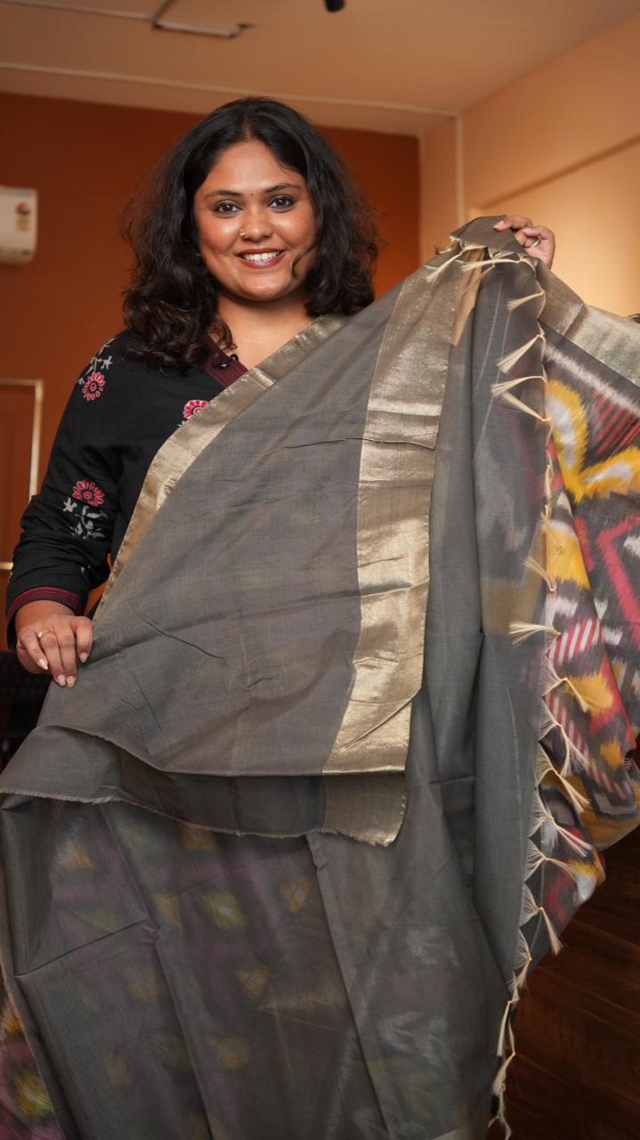 Chinnalampatti Ikkat Silk Cotton Saree -04-08-01-20 (GRAPHITE)