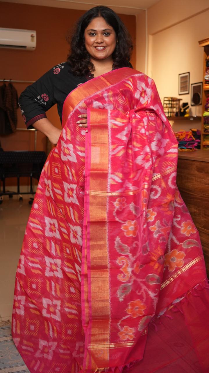 Chinnalampatti Ikkat Silk Cotton Saree -04-08-01-17 (POINCIANA)