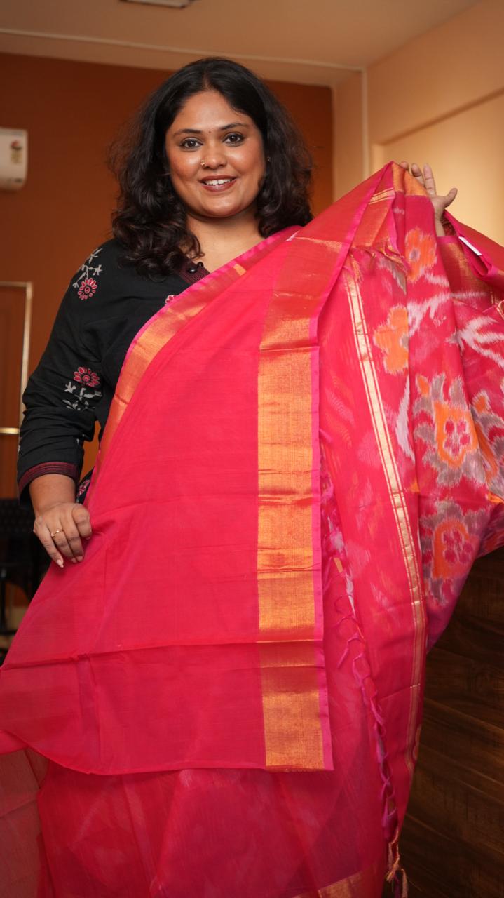 Chinnalampatti Ikkat Silk Cotton Saree -04-08-01-17 (POINCIANA)
