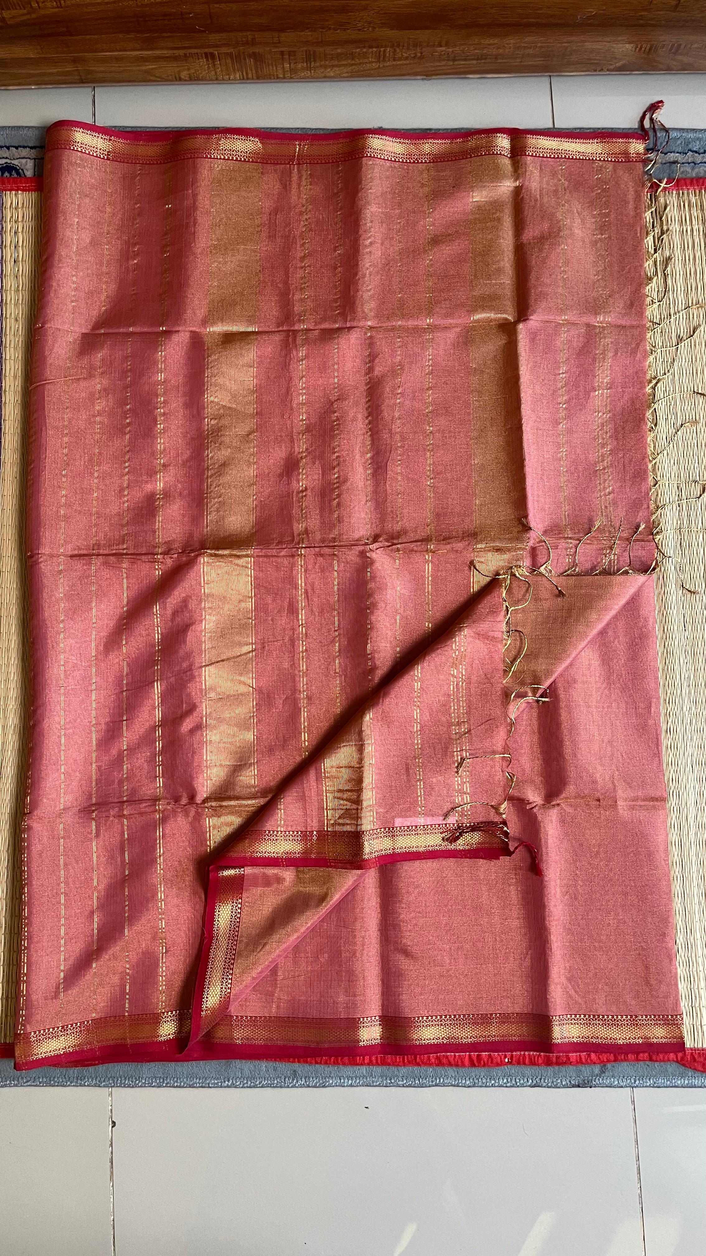 Maheshwari Silk Cotton Tissue with Border Saree - 05-02B-05-04