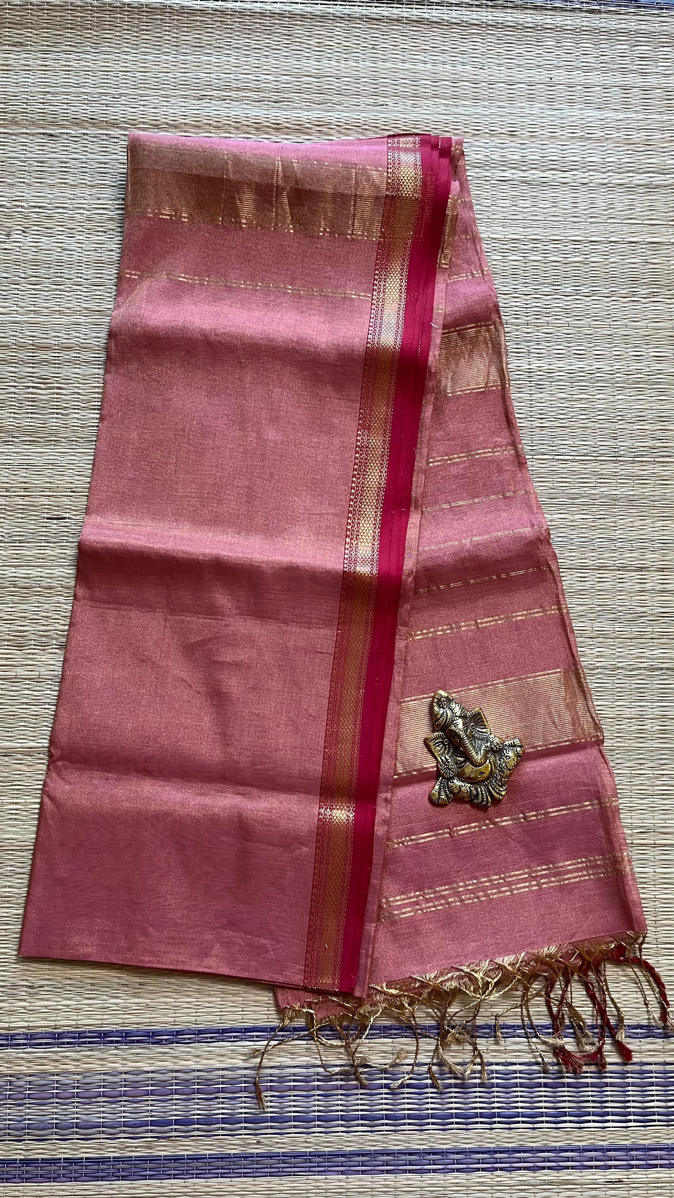 Maheshwari Silk Cotton Tissue with Border Saree - 05-02B-05-04
