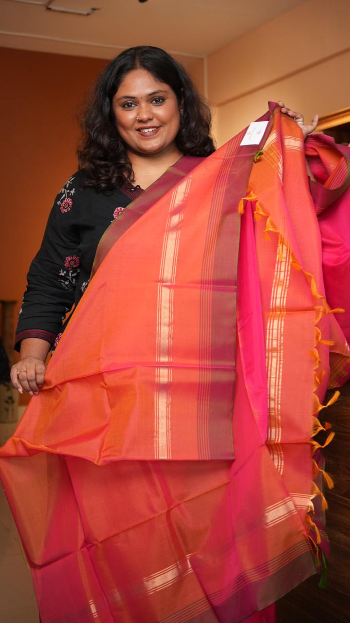 Kora Pure Silk Cotton Saree -04-08-03-01 (AZALEA)