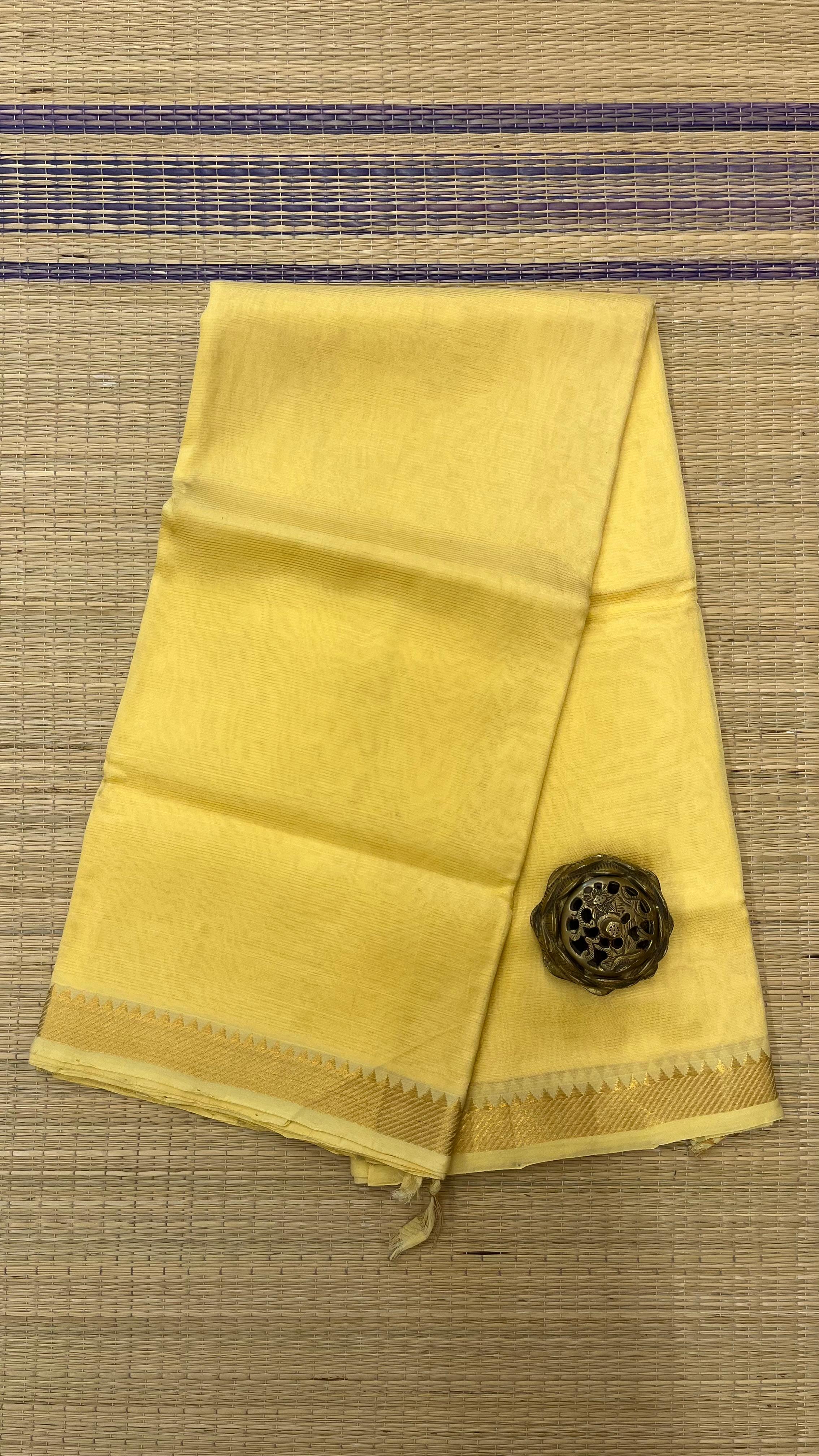 Mangalgiri Silk Cotton Small Border Saree - 15-09-02-04