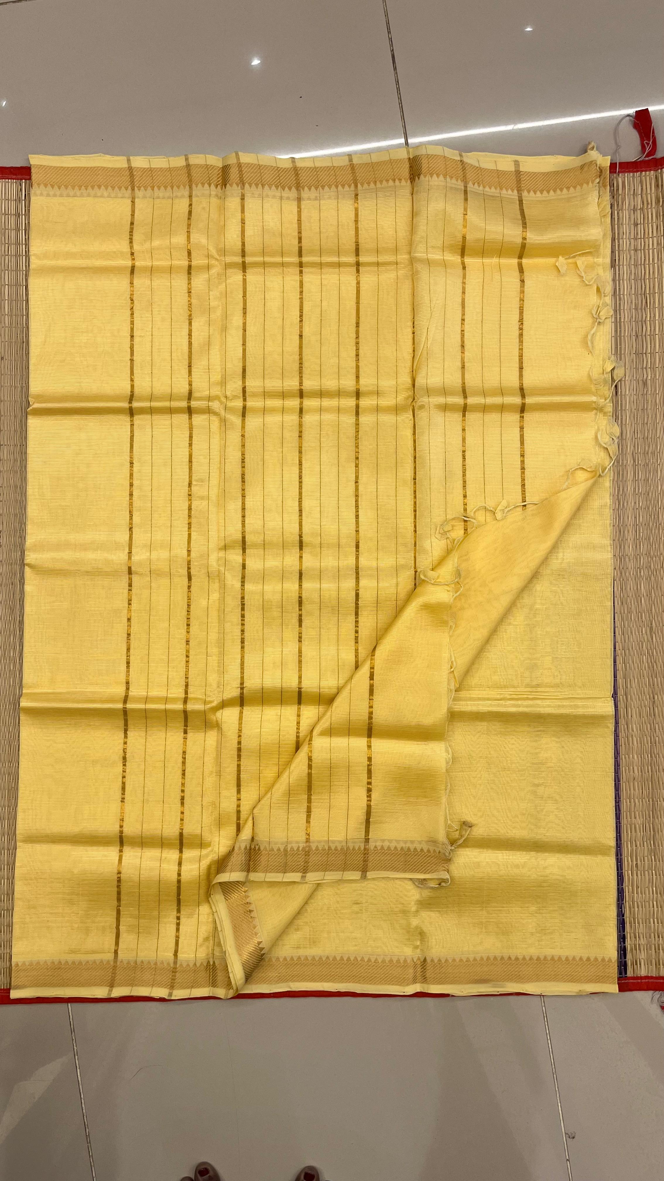 Mangalgiri Silk Cotton Small Border Saree - 15-09-02-04