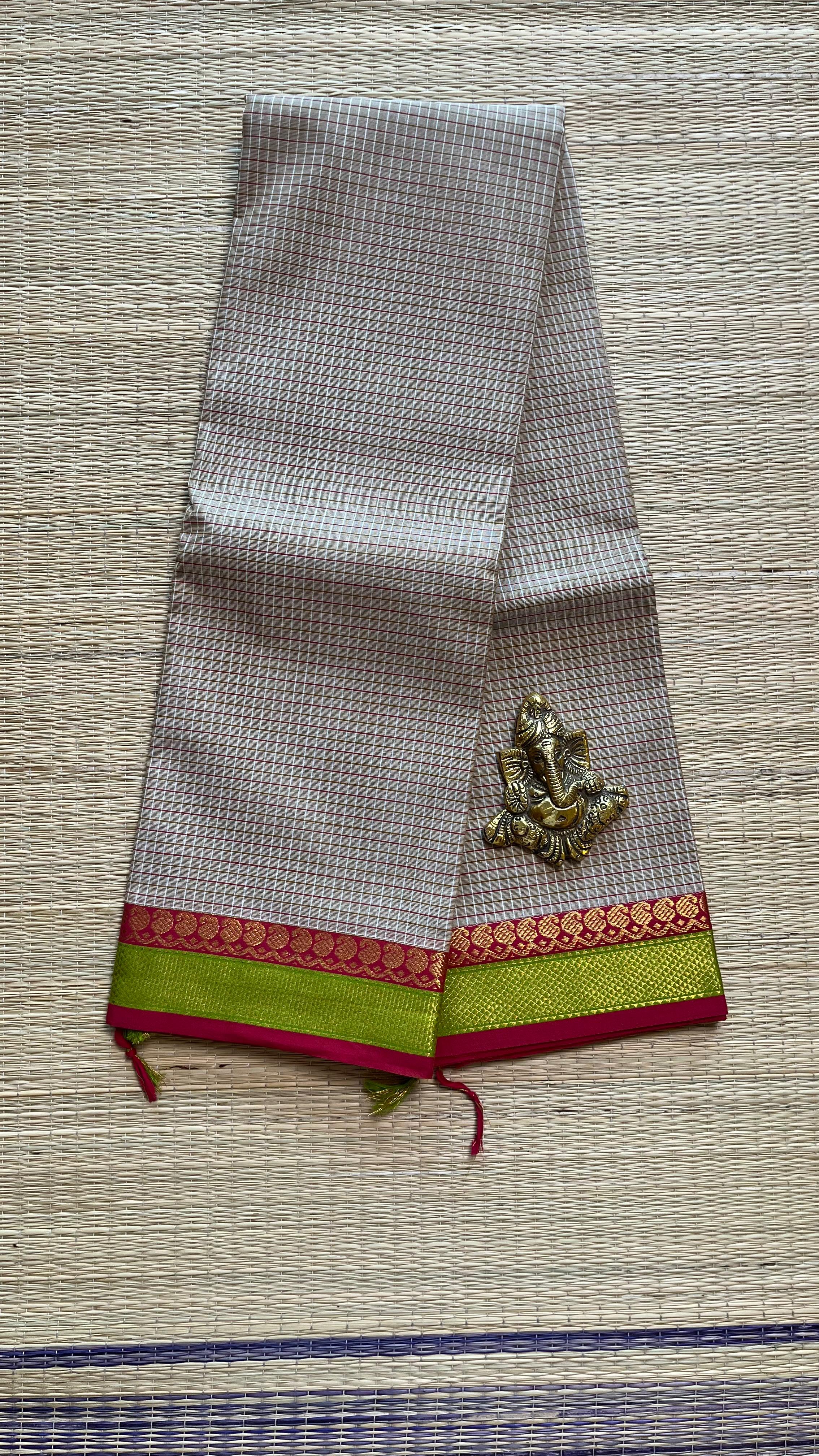 Pure Kanchi Cotton Kattam saree - 01-03-02-14