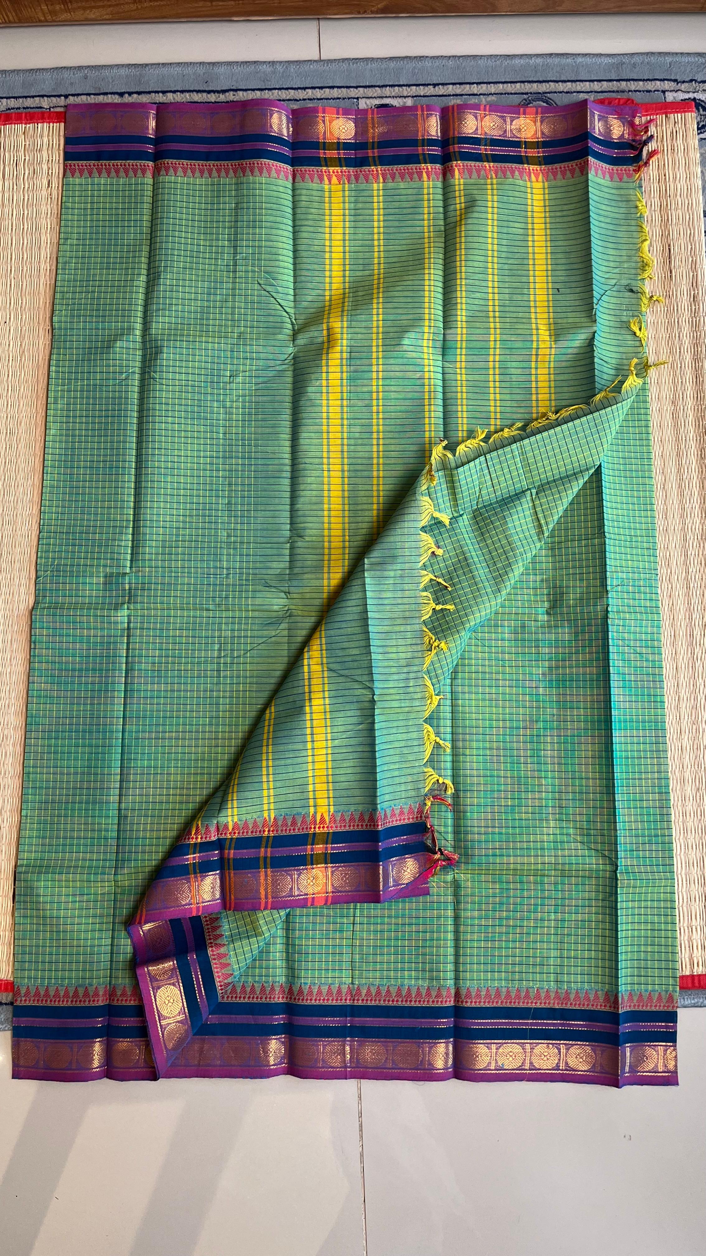 Pure Kanchi Cotton Kattam saree - 01-03-02-16