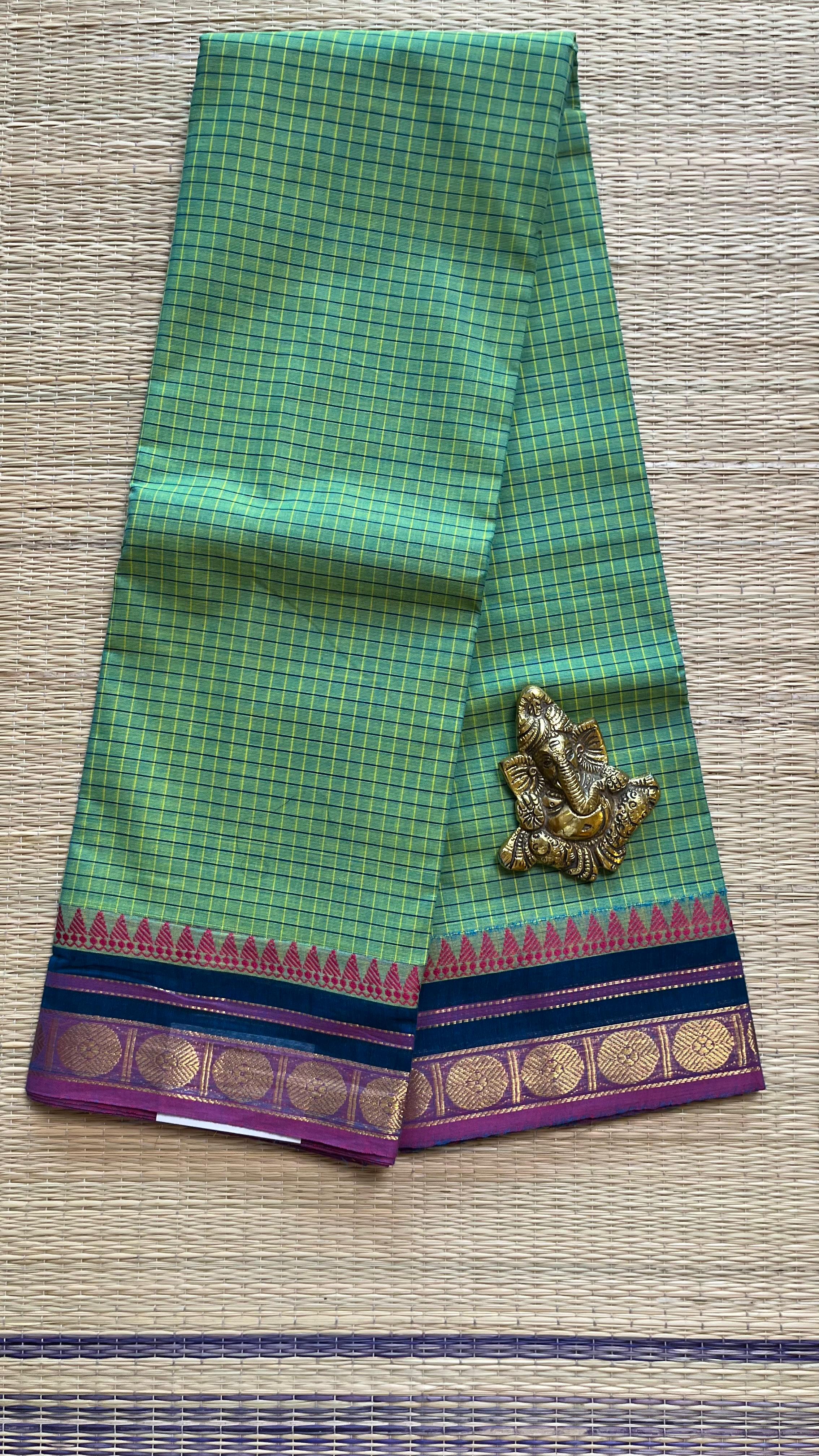 Pure Kanchi Cotton Kattam saree - 01-03-02-16