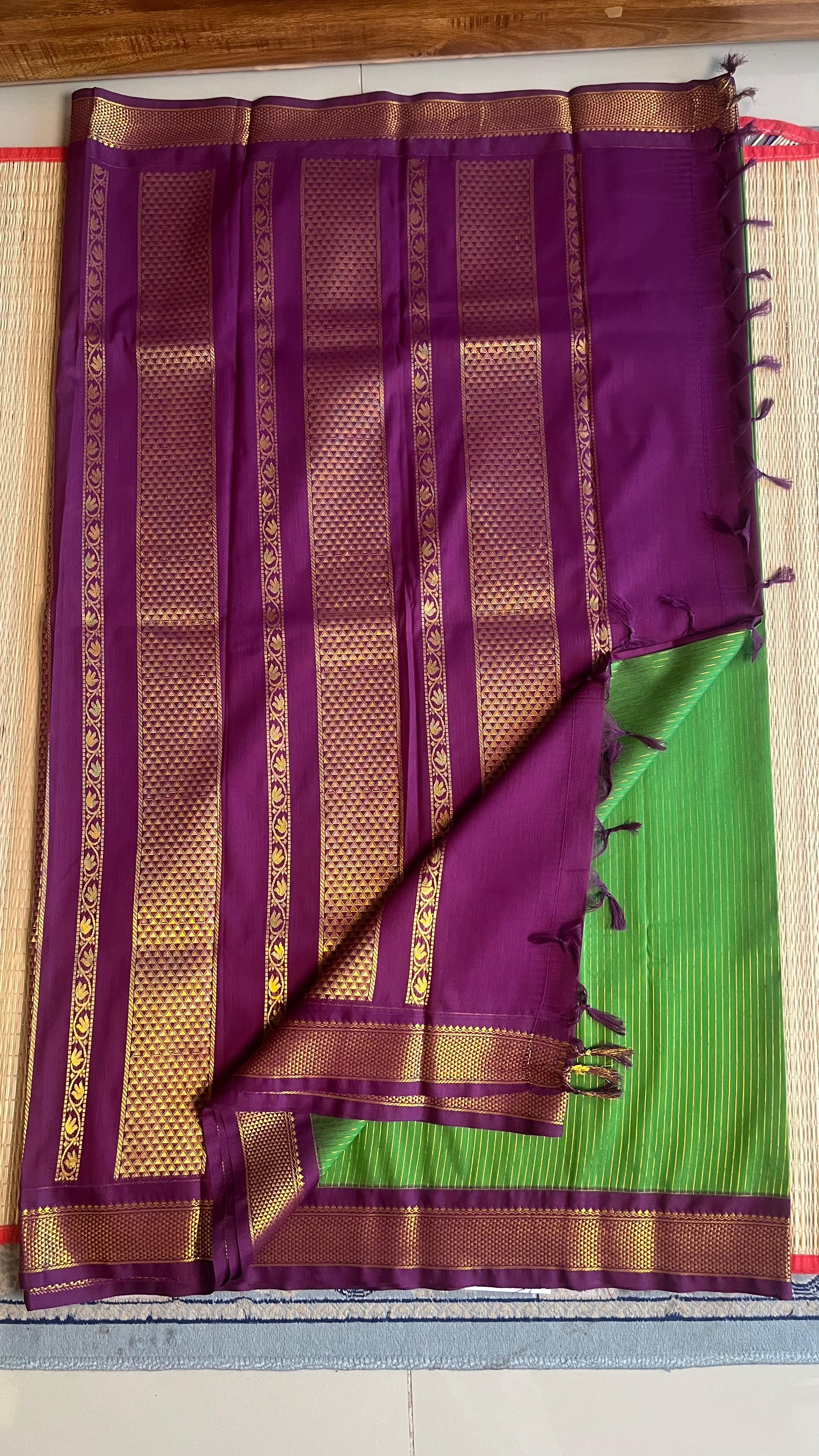Kanchi Semi Silk Stripes Saree - 01-03-14-16