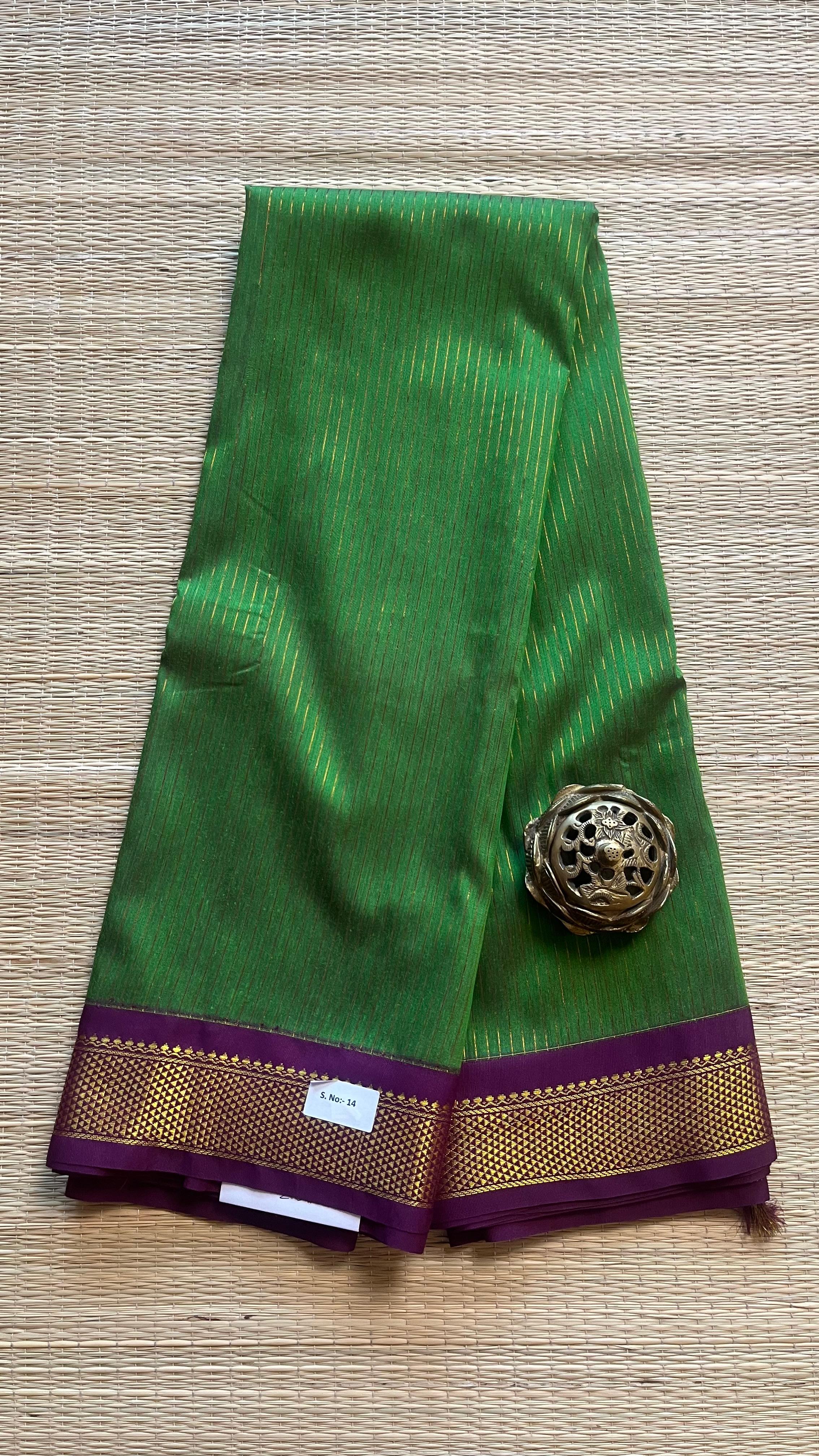 Kanchi Semi Silk Stripes Saree - 01-03-14-16