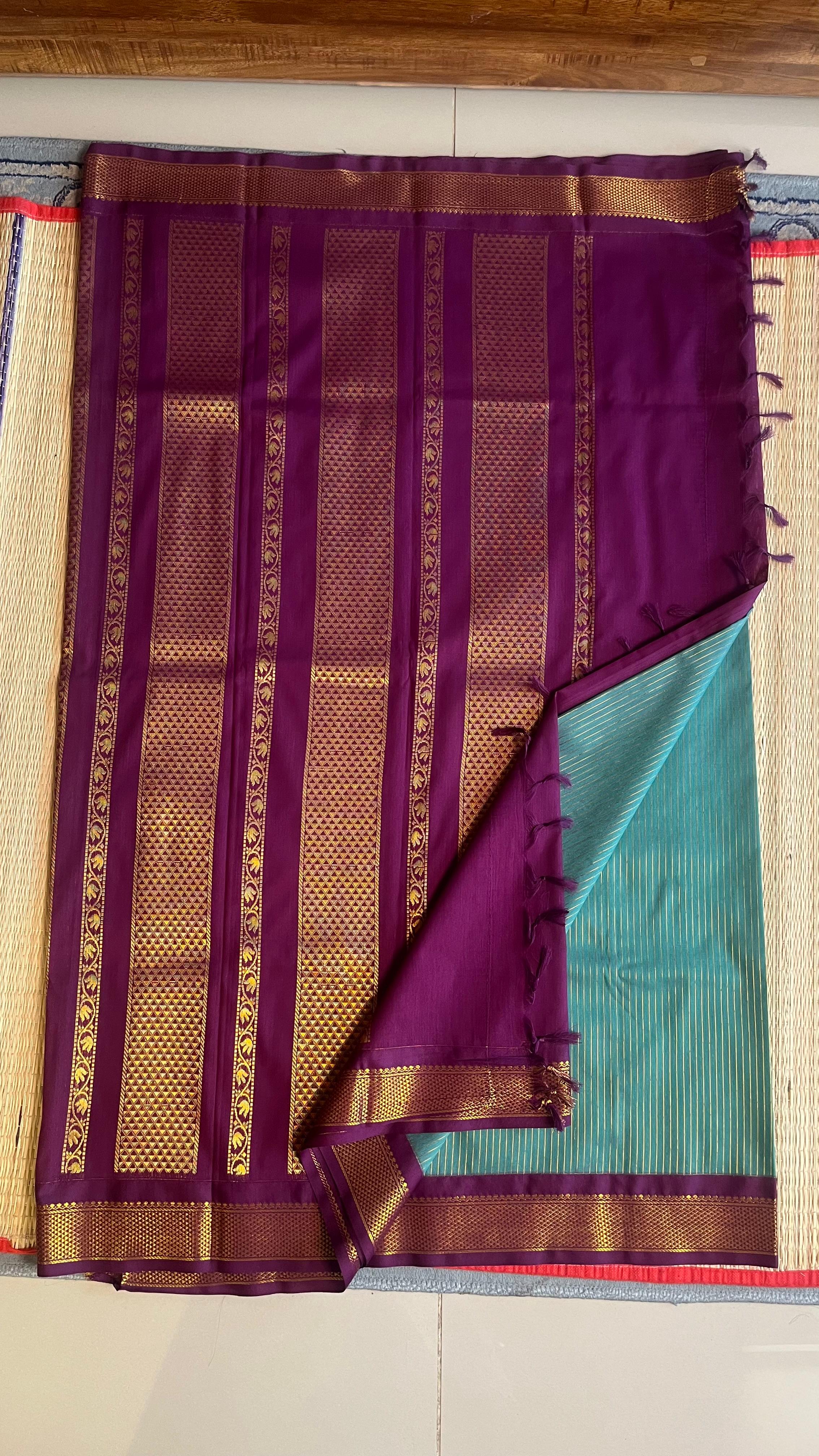 Kanchi Semi Silk Stripes Saree - 01-03-14-15
