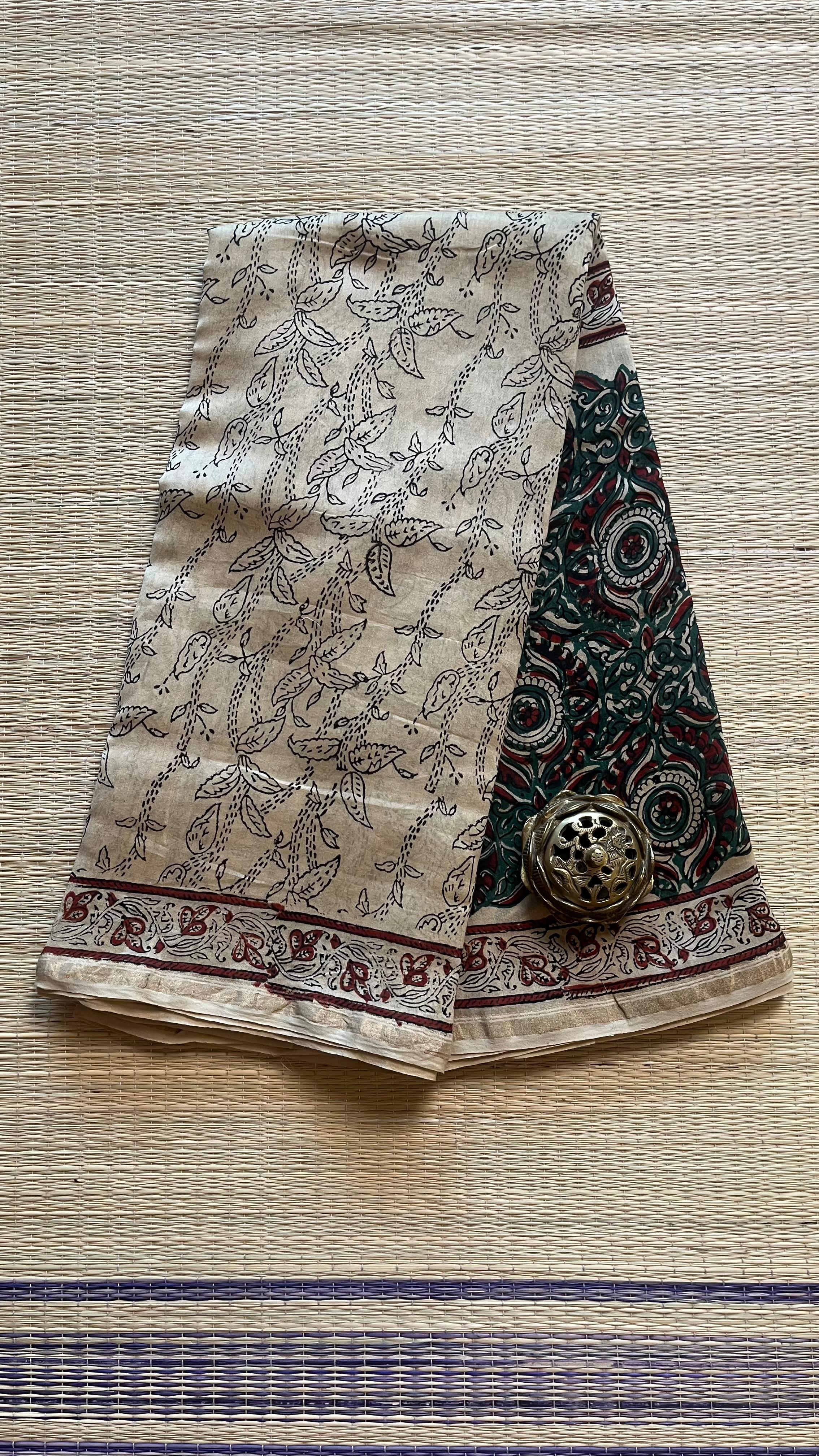Chanderi Handblock Print Saree