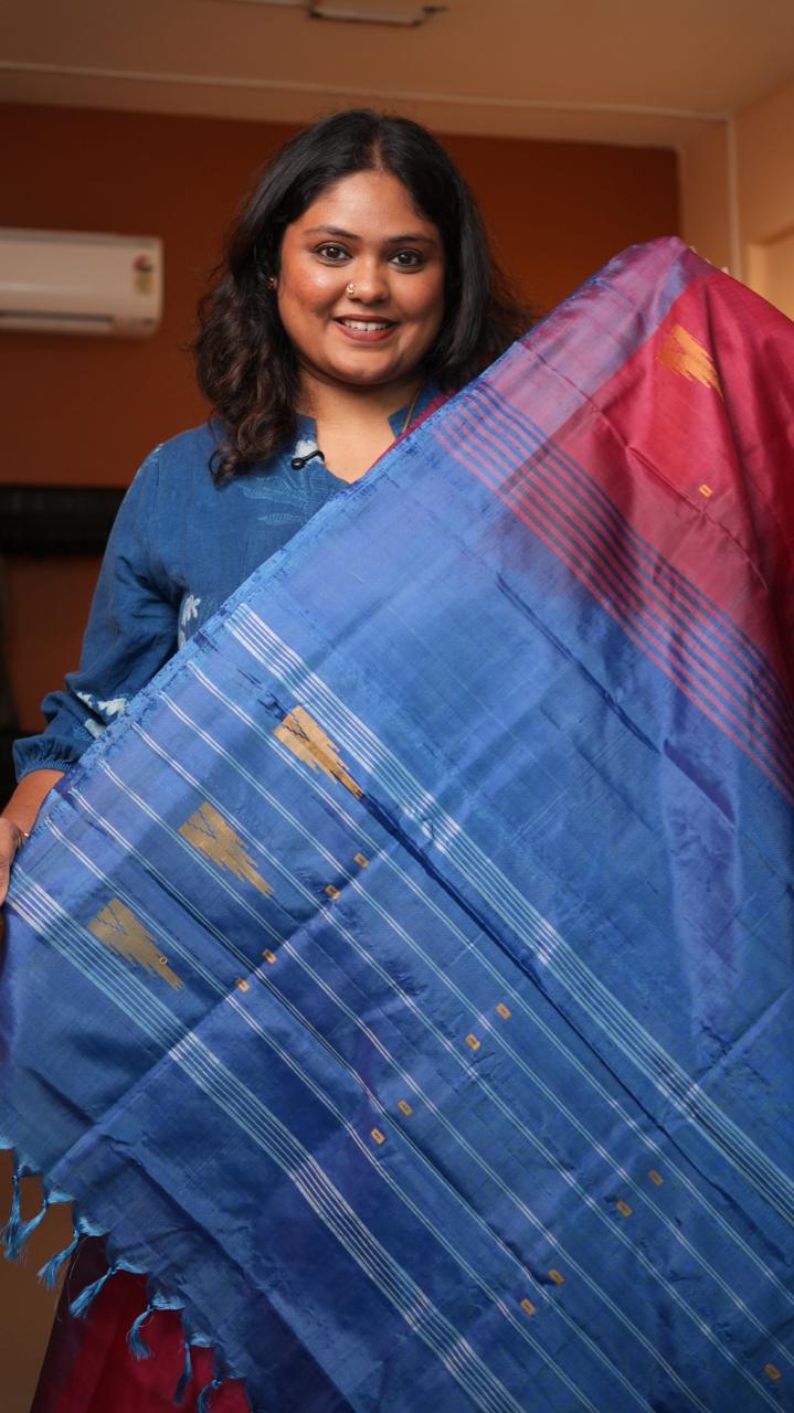 Chinnalampattu 6 Yards Saree - 03-09-01-11 (CHERRY SAPPHIRE)