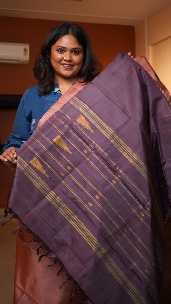Chinnalampattu 6 Yards Saree - 03-09-01-01 (SUNSET PLUM)