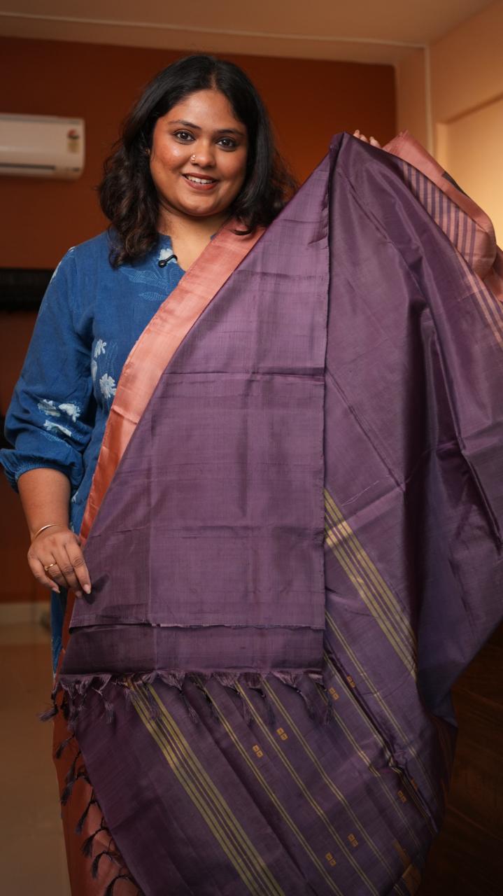 Chinnalampattu 6 Yards Saree - 03-09-01-01 (SUNSET PLUM)