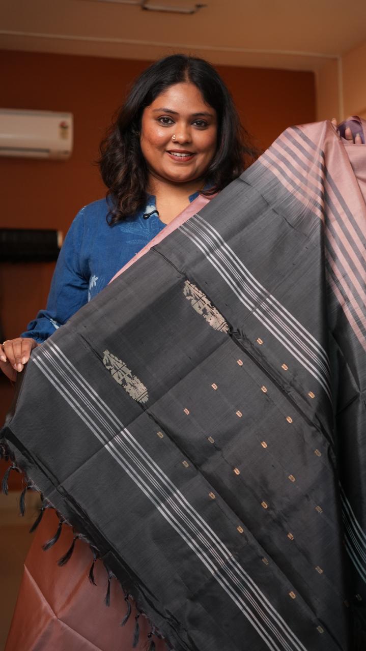 Chinnalampattu 6 Yards Saree - 03-09-01-08 (BLUSHY SMOKE)