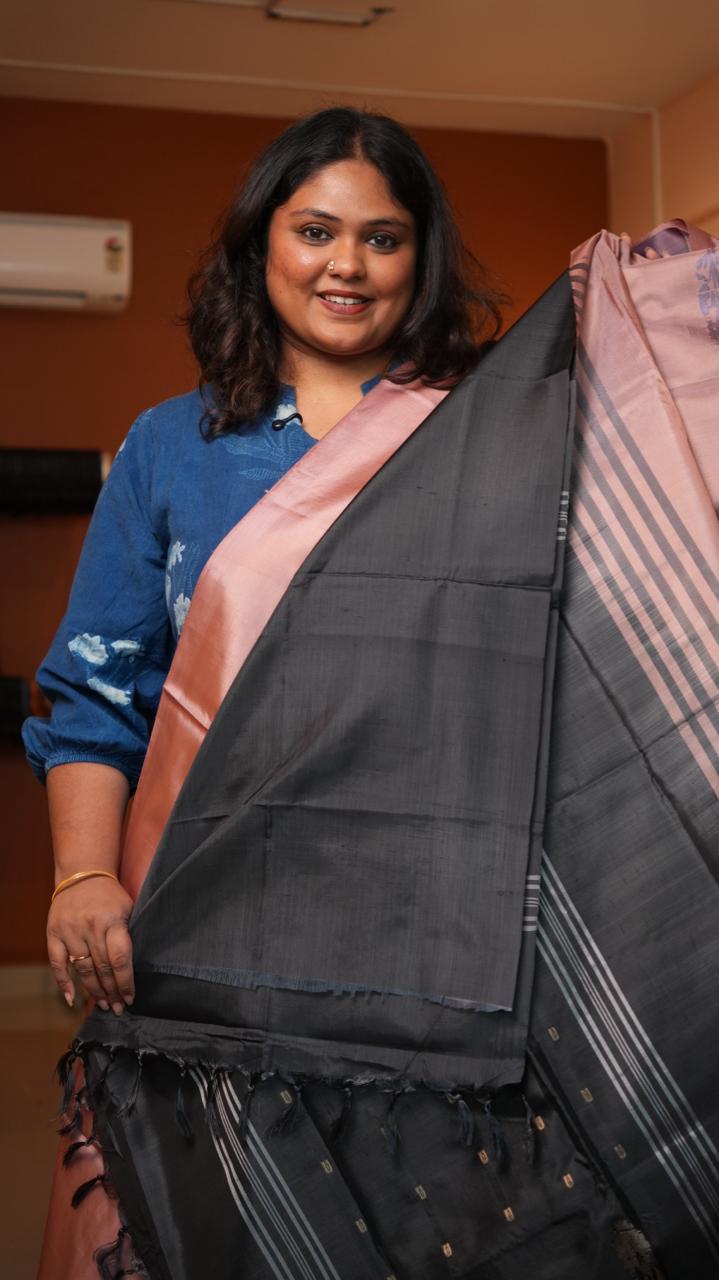 Chinnalampattu 6 Yards Saree - 03-09-01-08 (BLUSHY SMOKE)