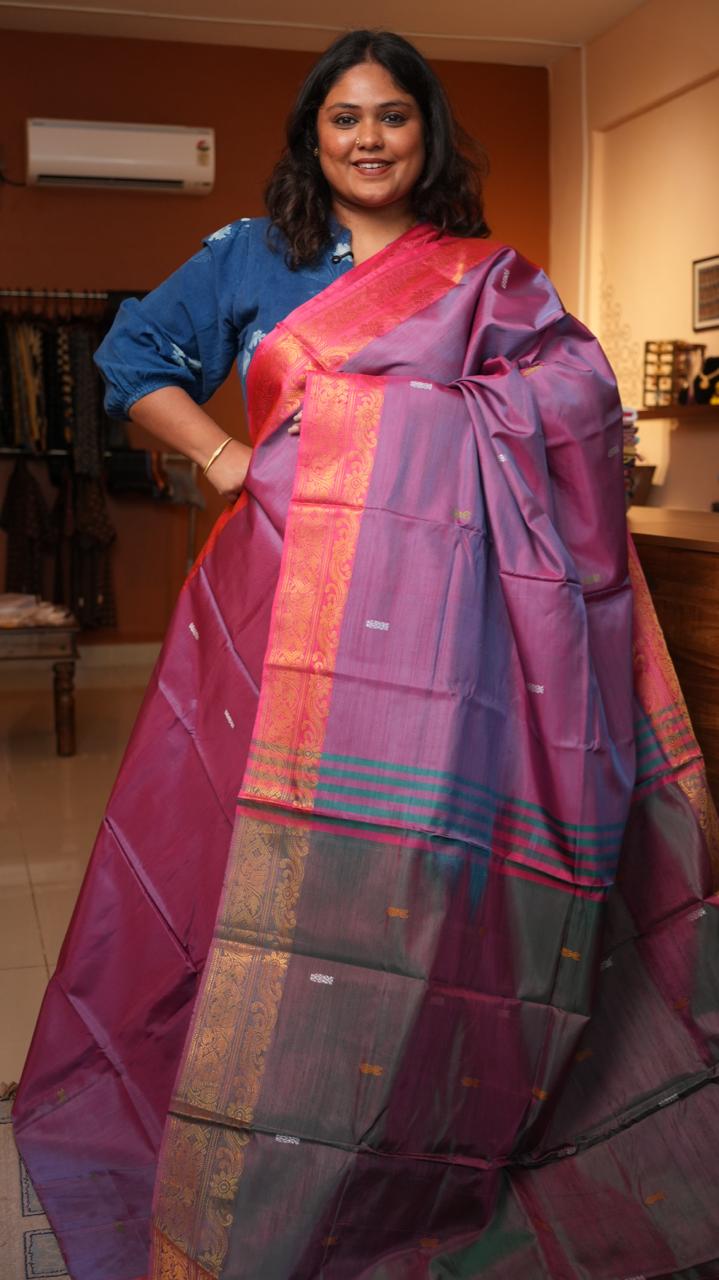 Chinnalampattu 6 Yards Saree - 03-09-02-11 (MAGENTA SKY)