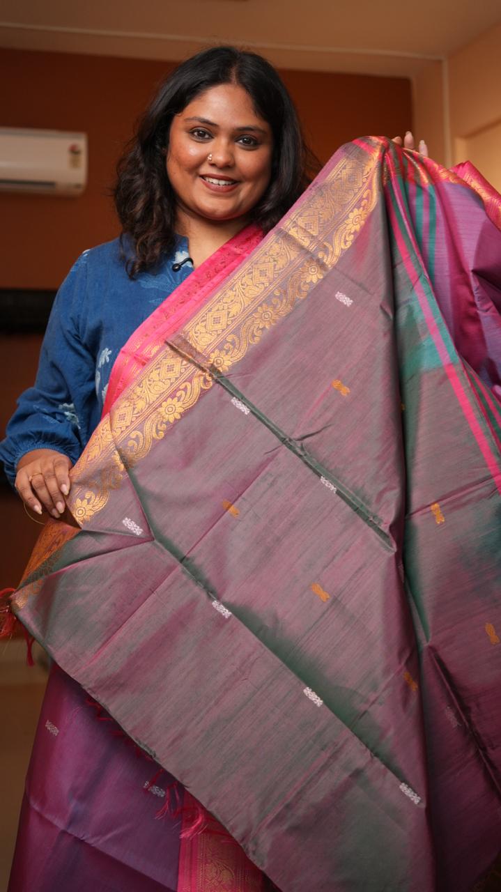 Chinnalampattu 6 Yards Saree - 03-09-02-11 (MAGENTA SKY)