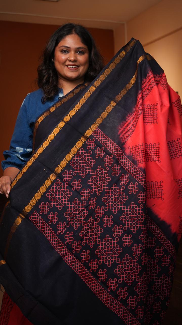 Madurai Cotton Big Border Saree -11-04F-03-06 (GRENADINE)