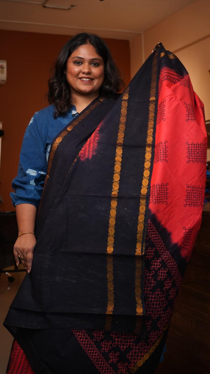 Madurai Cotton Big Border Saree -11-04F-03-06 (GRENADINE)