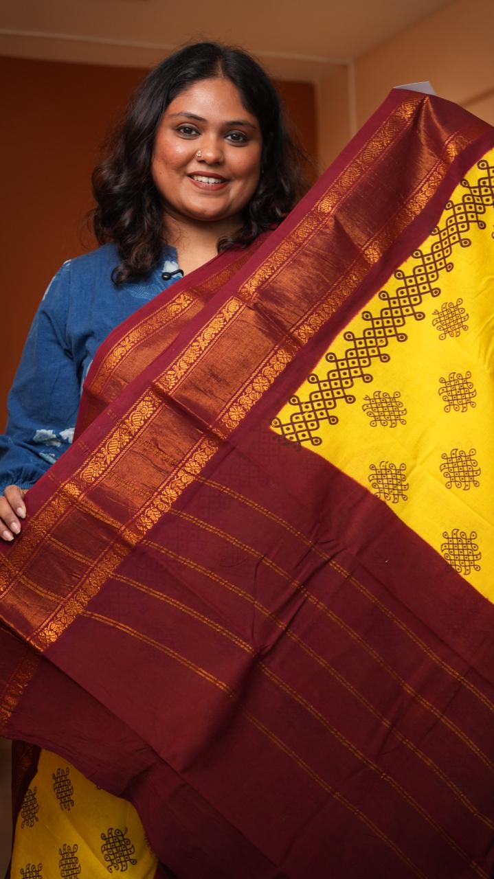 Madurai Cotton Big Border Saree -11-03-03-06Y-04 (KANAK)