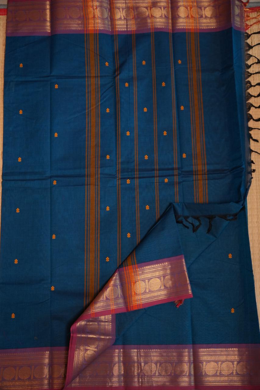 Kanchi Cotton Saree with Hamper -01-09-02-21 (JUNIPER)