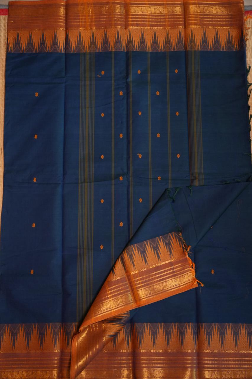 Kanchi Cotton Saree with Hamper -01-09-02-23 (BLUEJAY)