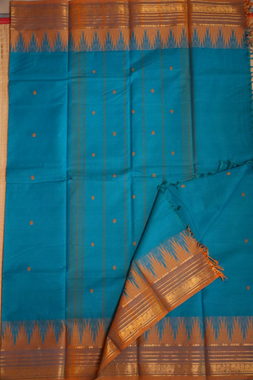 Kanchi Cotton Saree with Hamper -01-09-02-25 (CURACAO)