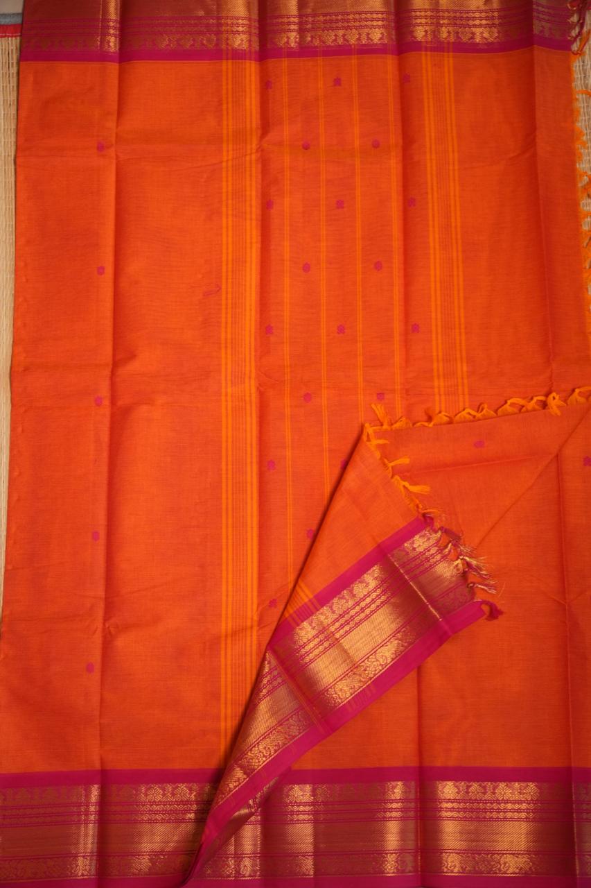 Kanchi Cotton Saree with Hamper -01-09-02-02 (SUNDOWN)