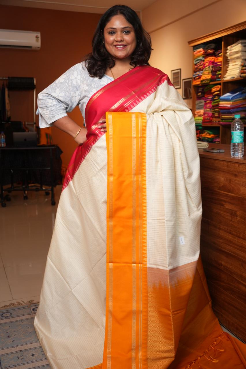 Kanchi Pattu Inspired Semi Silk Saree -01-09-15-02 (AGNIKA)