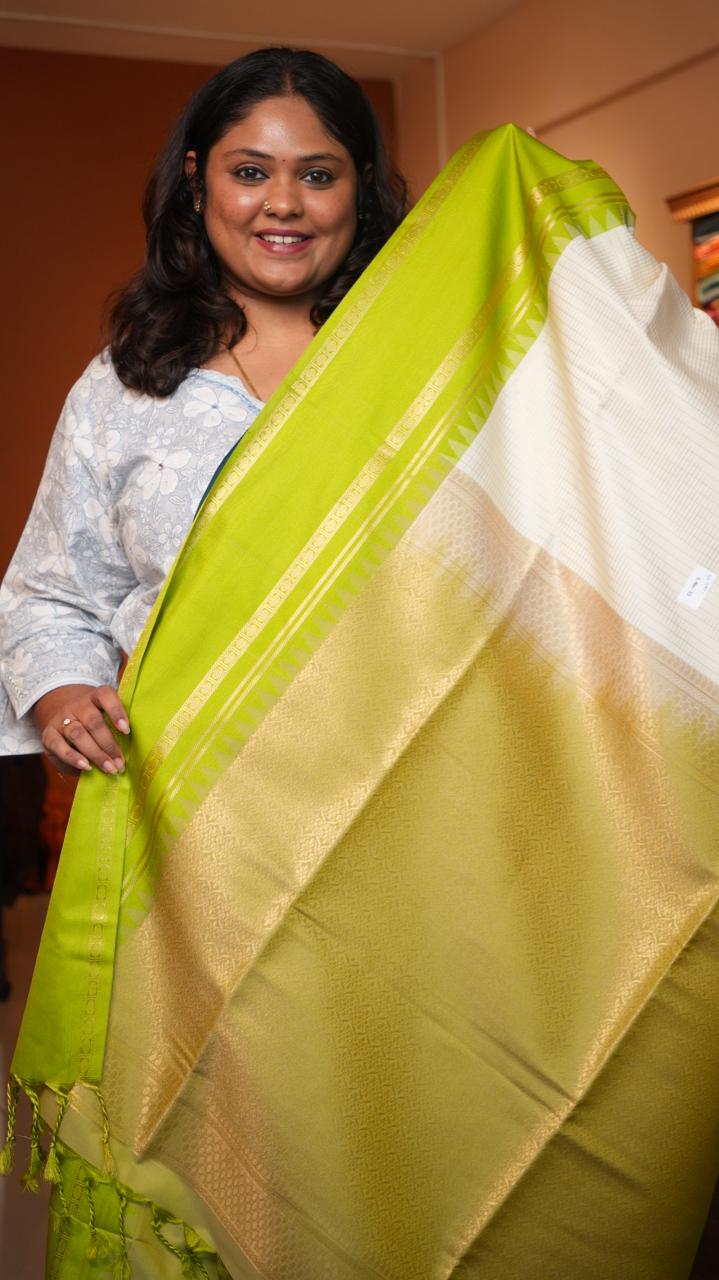 Kanchi Pattu Inspired Semi Silk Saree -01-09-15-01 (KIWANO)