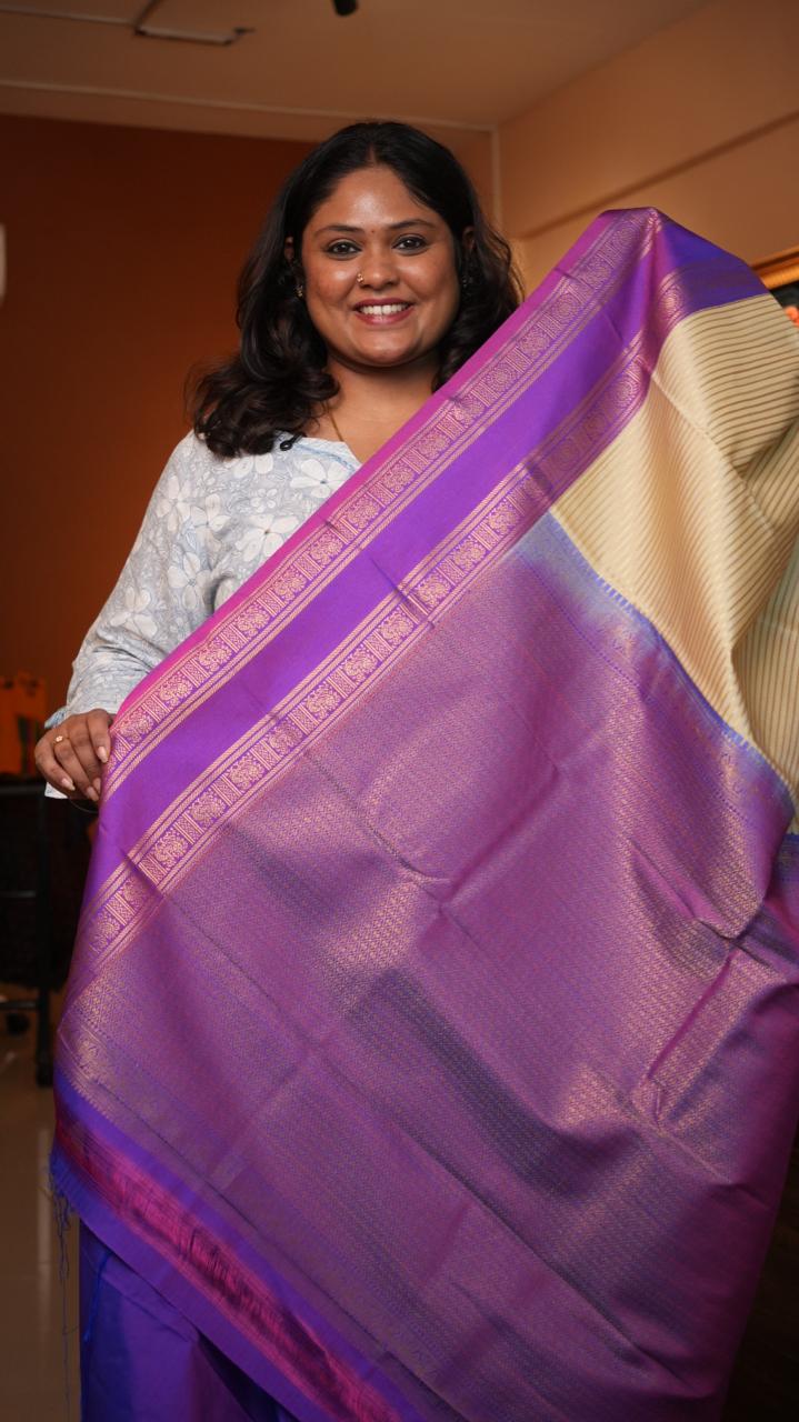 Kanchi Pattu Inspired Semi Silk Saree -01-09-16-02 (VINCA)