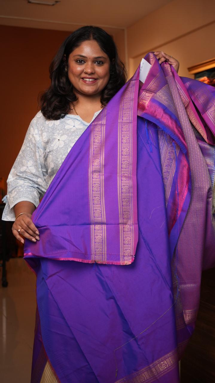 Kanchi Pattu Inspired Semi Silk Saree -01-09-16-02 (VINCA)