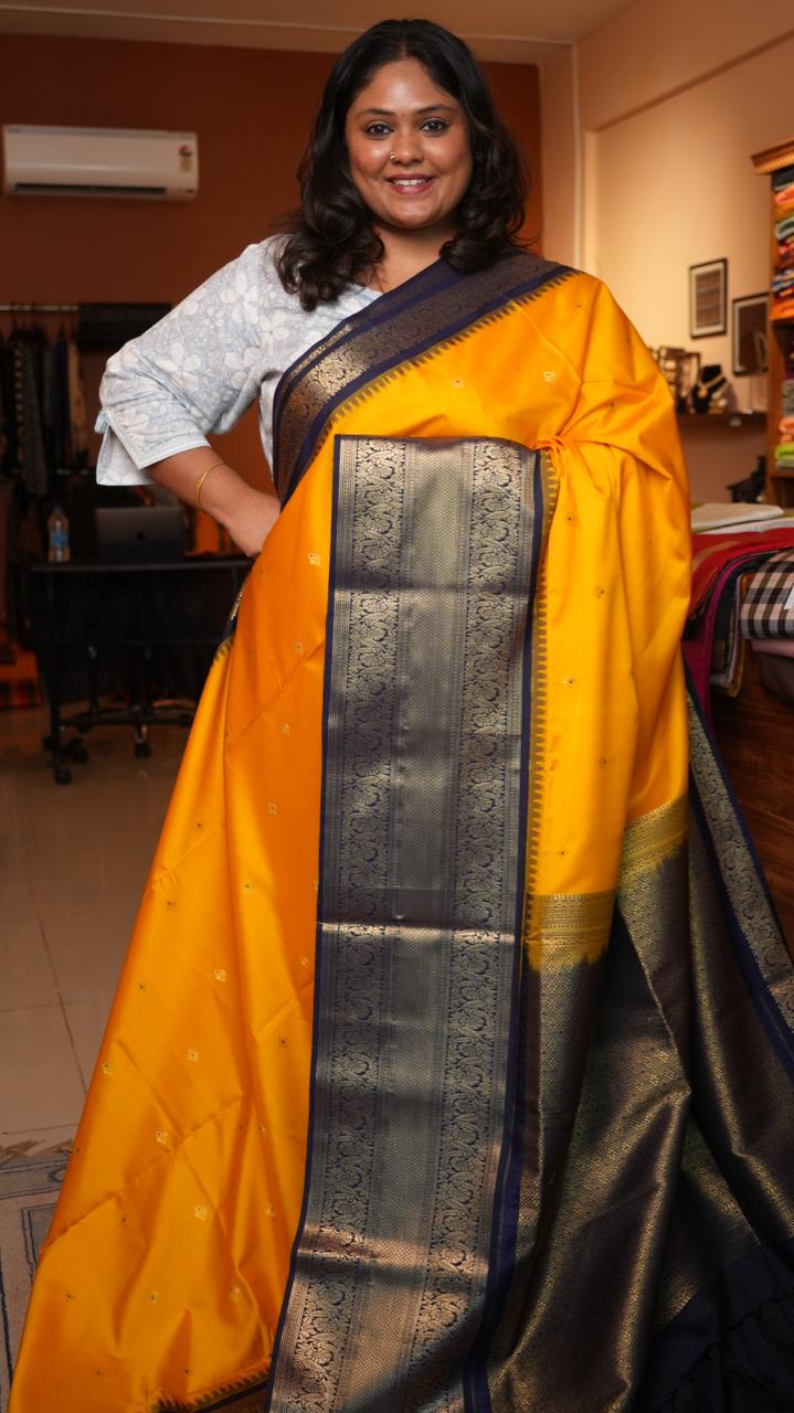Kanchi Pattu Inspired Semi Silk Saree -01-09-14-01 (KANAKA)