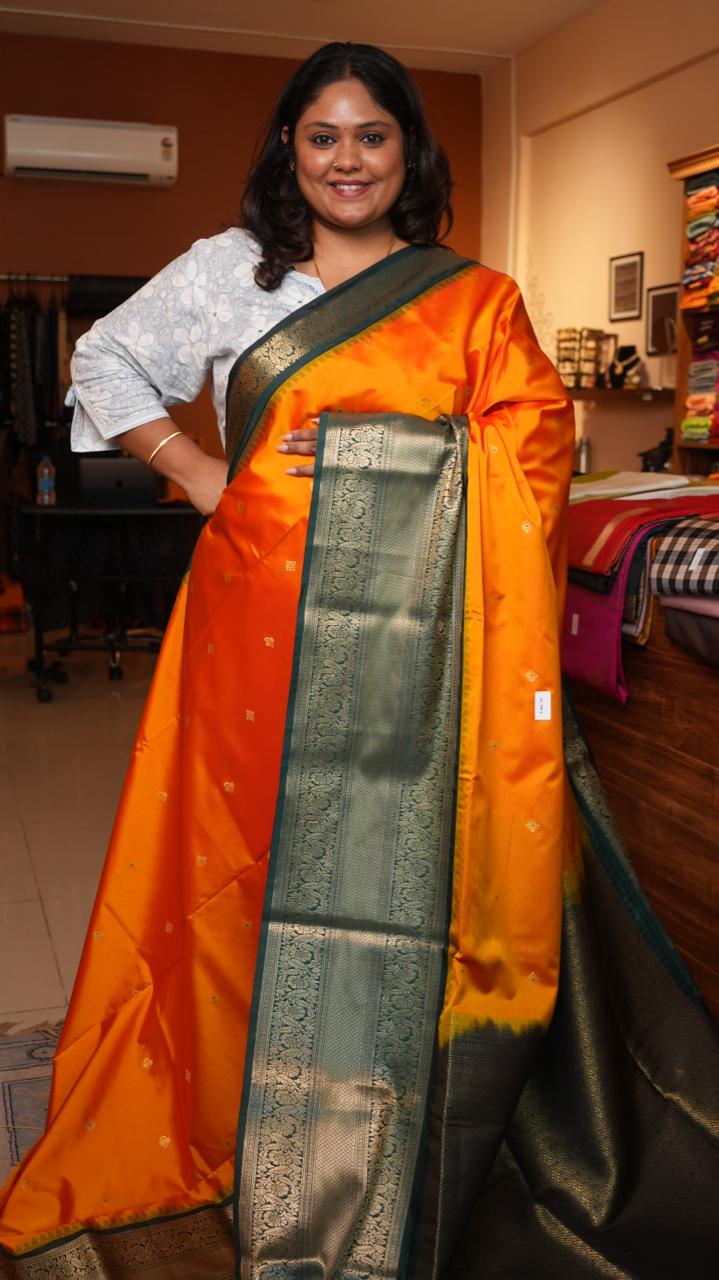 Kanchi Pattu Inspired Semi Silk Saree -01-09-14-04 (GOMEDHAGAM)