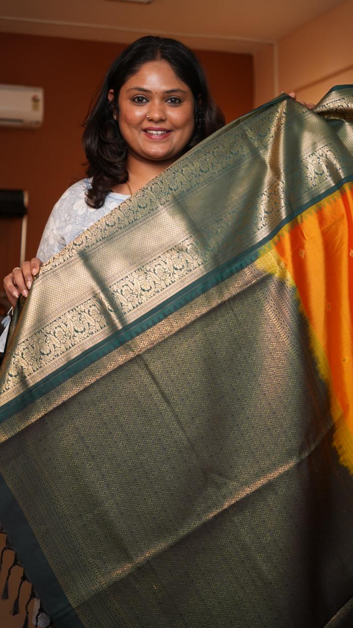 Kanchi Pattu Inspired Semi Silk Saree -01-09-14-04 (GOMEDHAGAM)