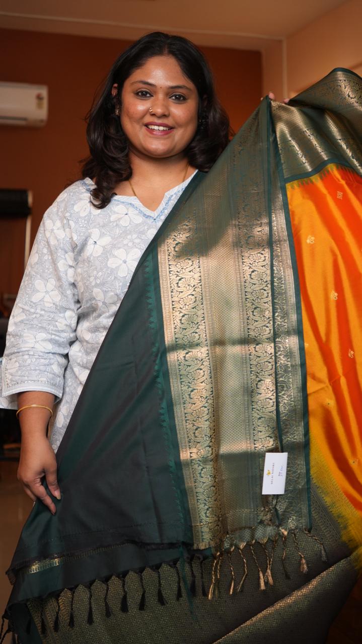 Kanchi Pattu Inspired Semi Silk Saree -01-09-14-04 (GOMEDHAGAM)
