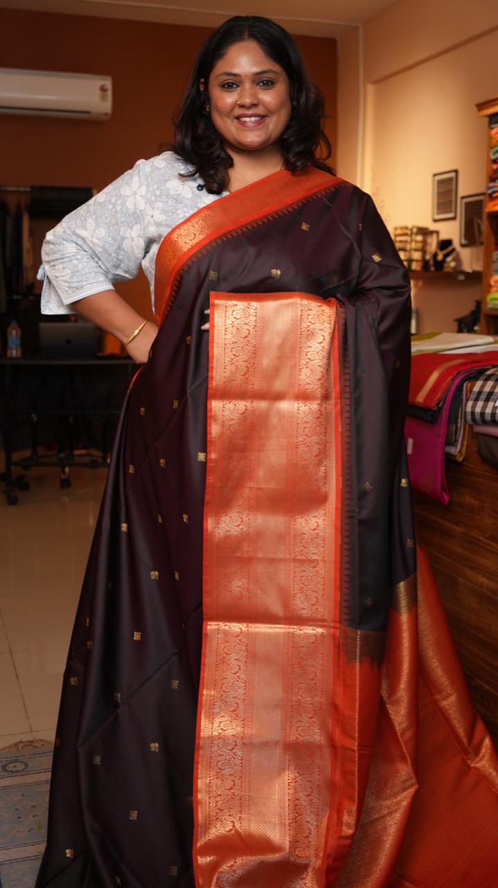 Kanchi Pattu Inspired Semi Silk Saree -01-09-14-05 (RAKTAMANI)
