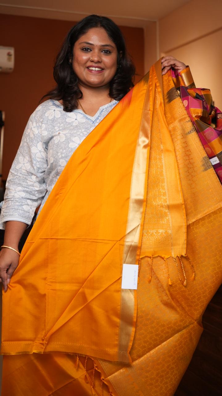 Kanchi Pattu Inspired Semi Silk Saree -01-09-14-08 (NAVARATNAM)