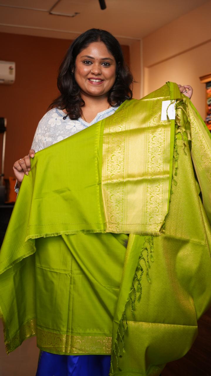 Kanchi Pattu Inspired Semi Silk Saree -01-09-14-13 (NEELAM)