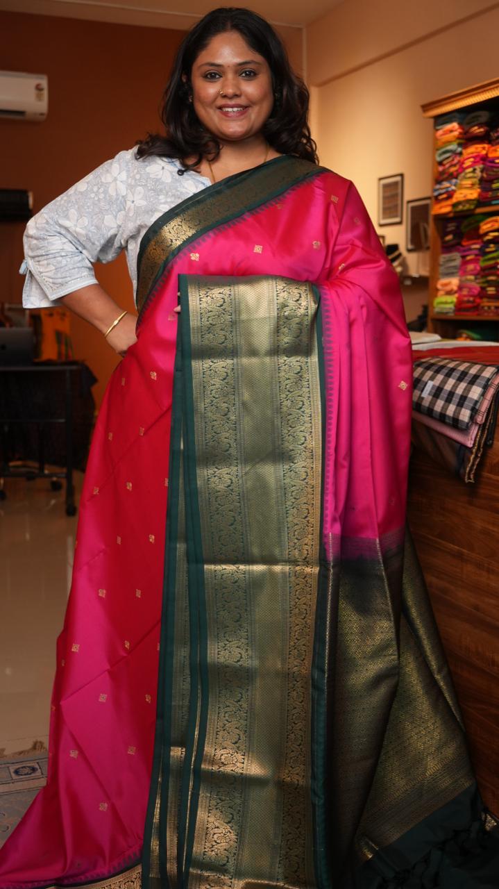 Kanchi Pattu Inspired Semi Silk Saree -01-09-14-12 (MANIKYAM)