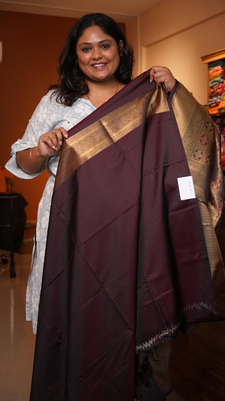 Kanchi Pattu Inspired Semi Silk Saree -01-09-13-03 (BRONZE TRUFFLE)